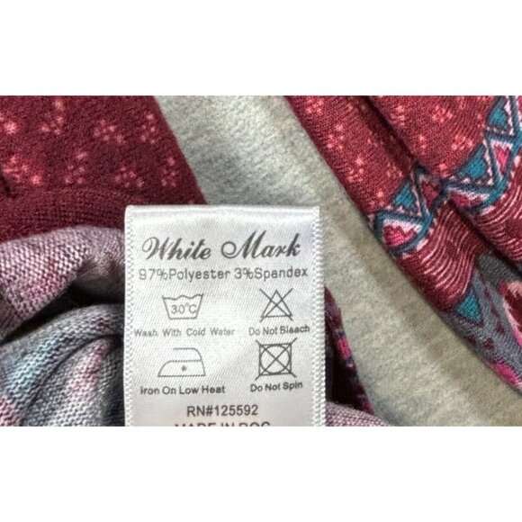 White Mark Boho Burgundy Embroidered Print Dress Womens XL - Picture 6 of 7